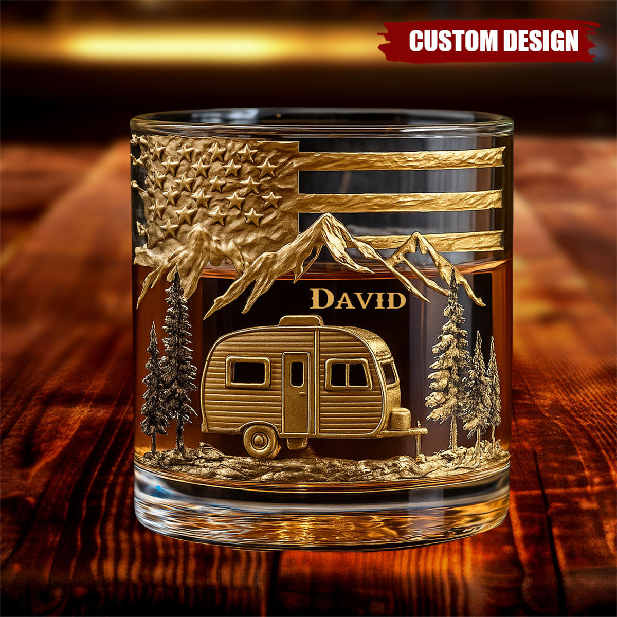 Campfire & Whiskey - Personalized Camping Whiskey Decanter Set