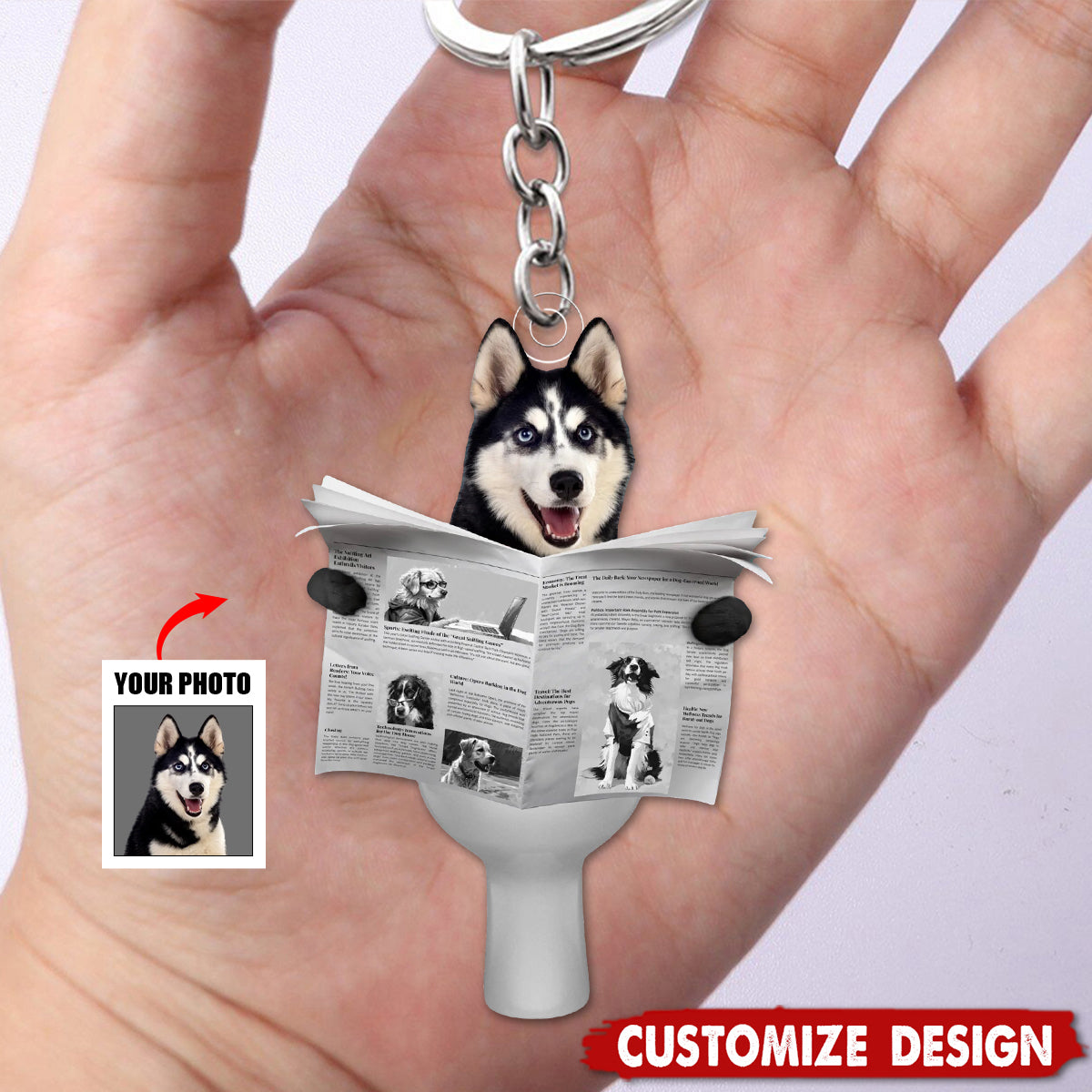 Important meeting - Personalized Dog Cat Photo Keychain