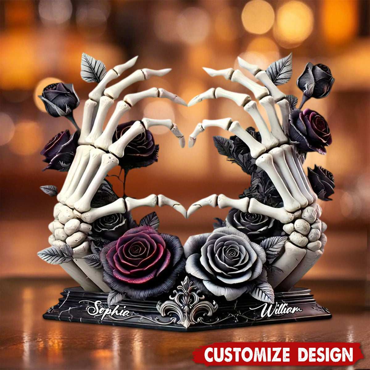 Till Death Do Us Part - Personalized Skull Acrylic Plaque