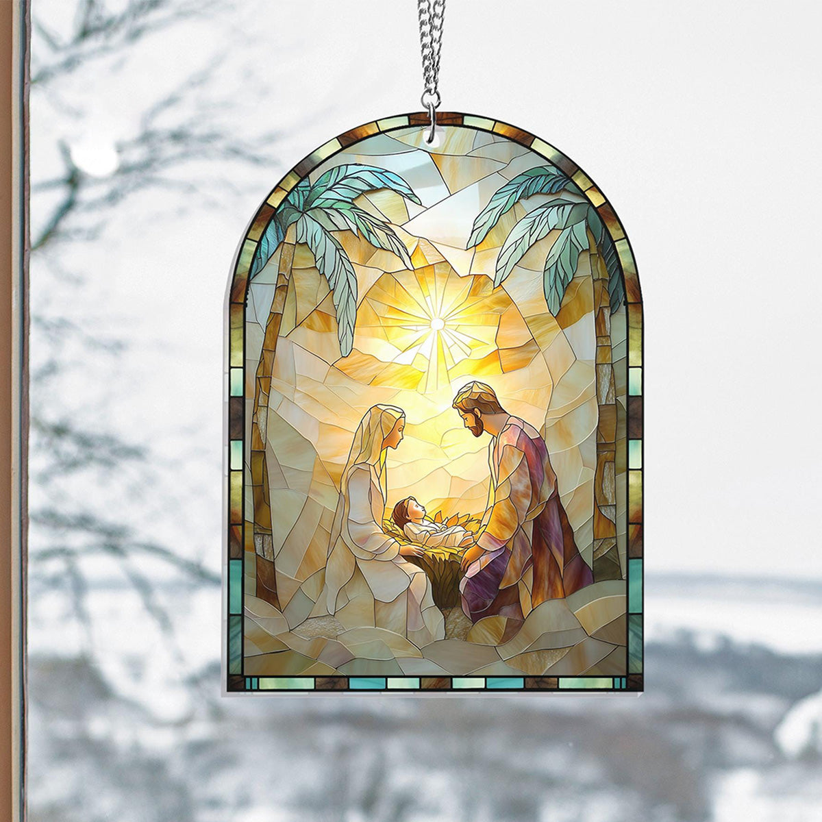 Nativity Jesus Christ Window Hanging Suncatcher