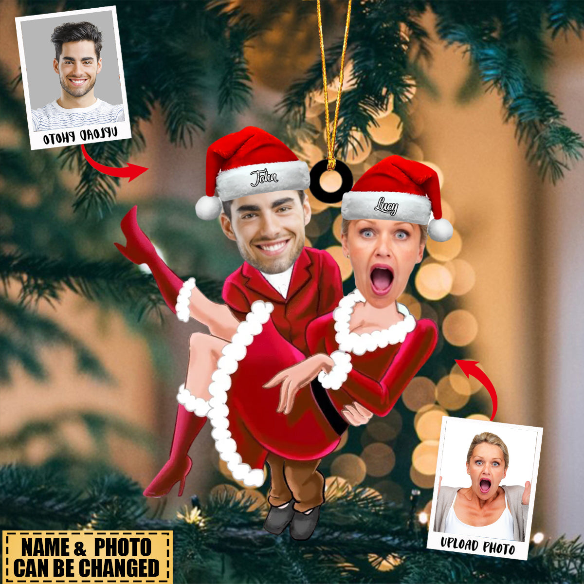 Personalized Christmas Couple Acrylic Ornament, Prefect Gift For Couple