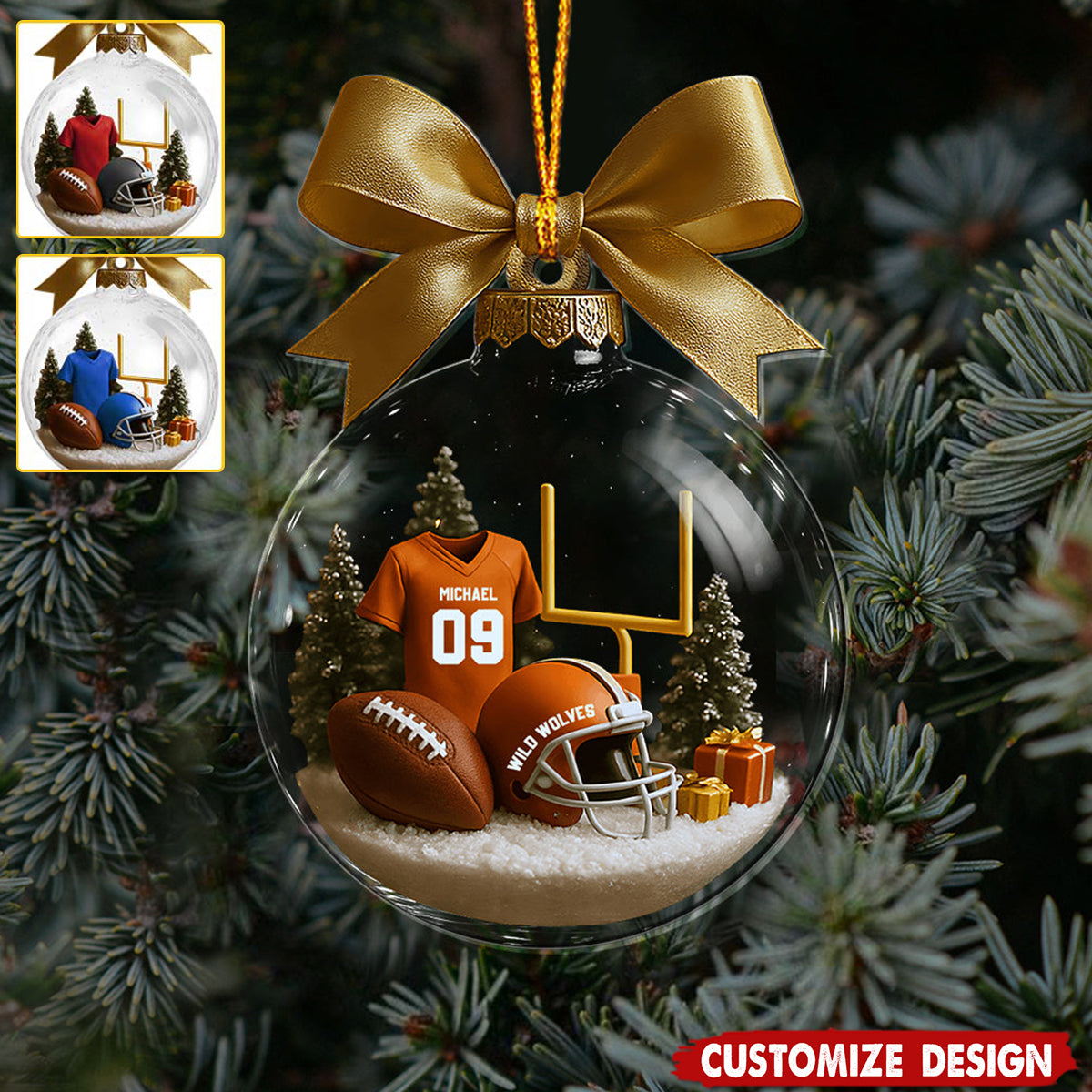 Football Season Is Coming - Personalized Football Transparent Ornament