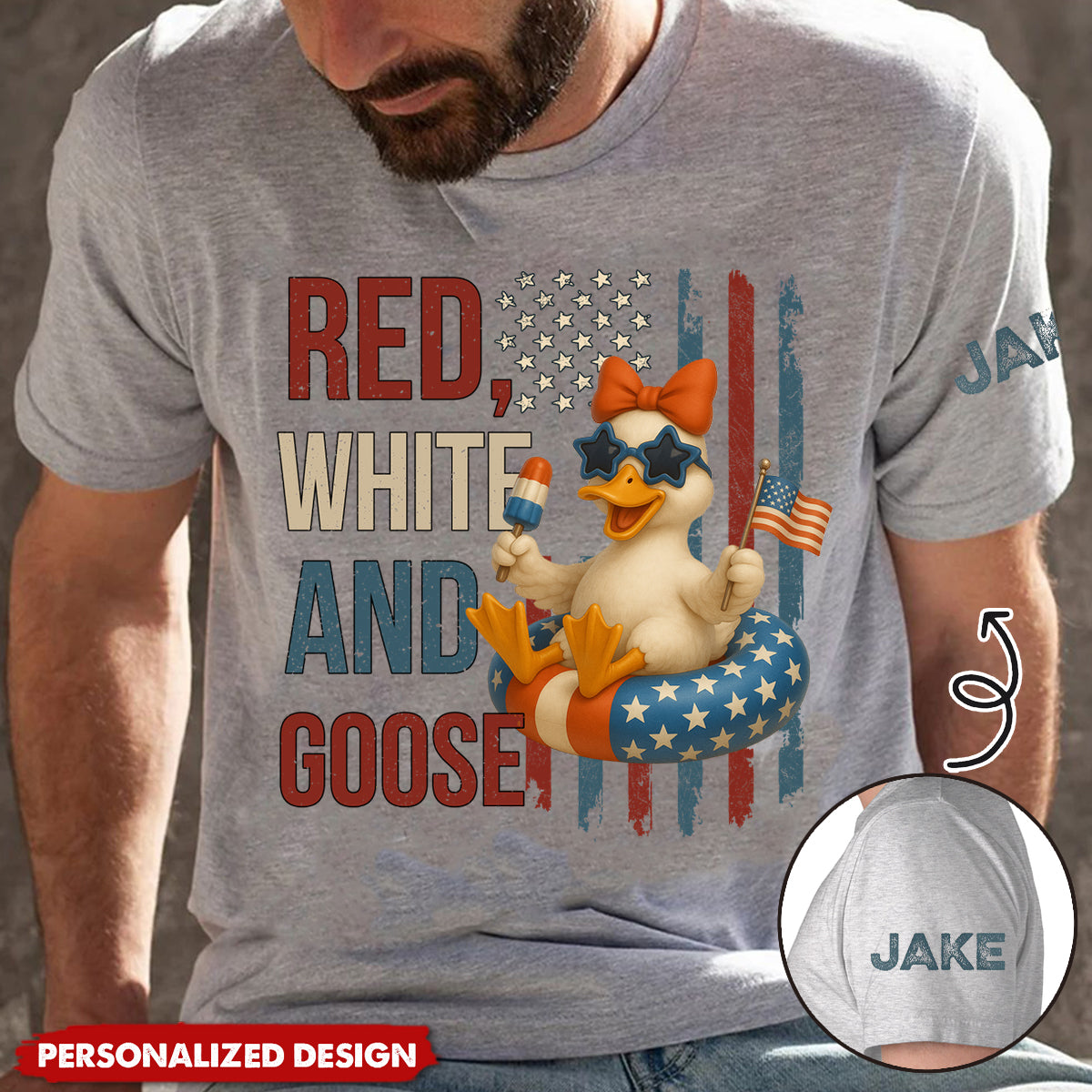 Red White And Animal Patriotic - Personalized Unisex T-Shirt