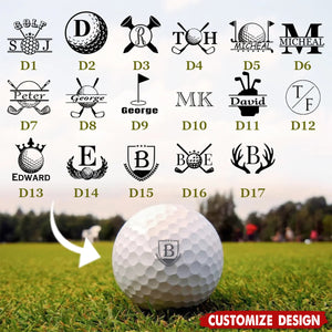 Personalised Monogrammed Initial Golf Ball Stamp-Gift for Golf Player