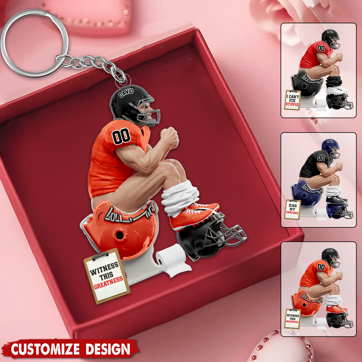 Strong Rival Sports – Personalized  Keychain - Gifts for American Football Lovers