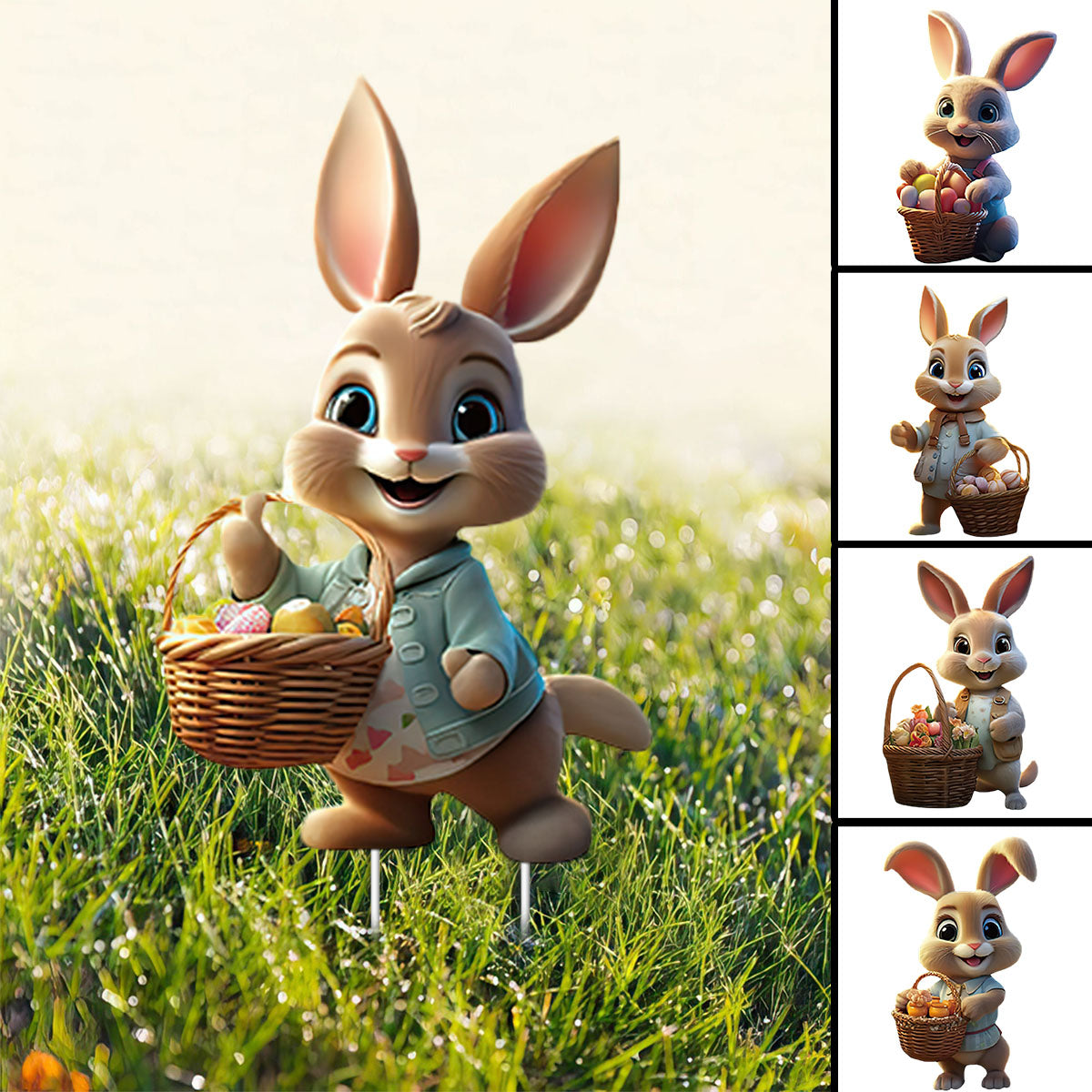 Easter Bunny Decorations Outdoor-Easter Bunny Yard Garden Stakes