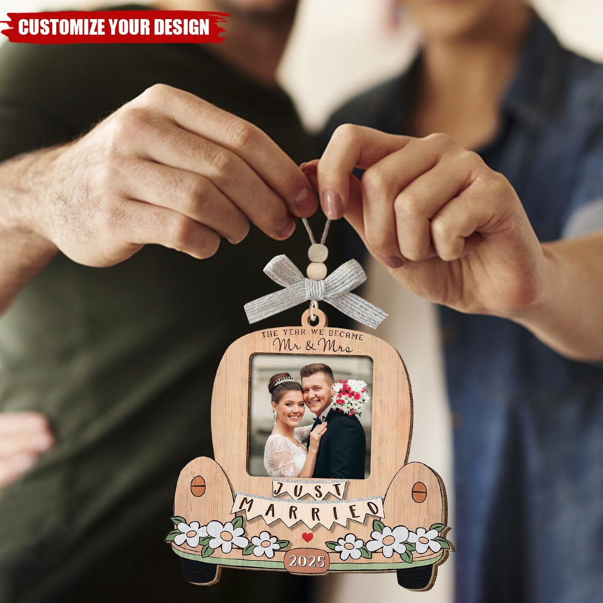 Just Married Personalized Christmas Ornaments - Wedding Gifts for Couples 2025