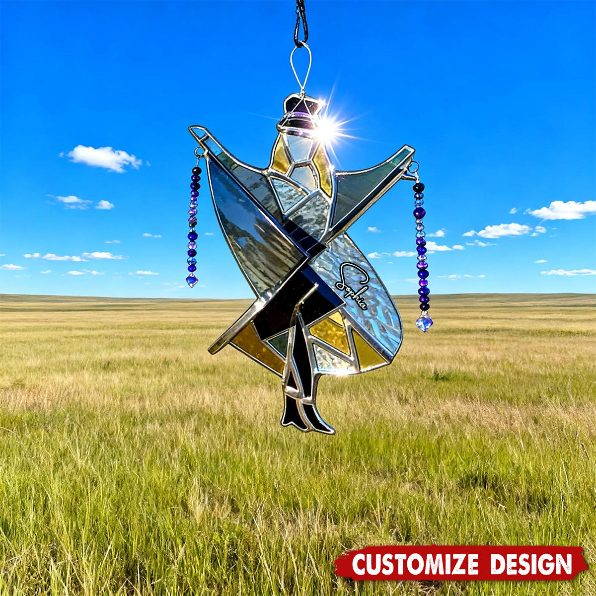 DIY Handmade Stained Acrylic Spinner, Boho Dancing Lady Suncatcher, Stevie Nicks Inspired Hanging Ornament for Window, Garden,or Porch Decor