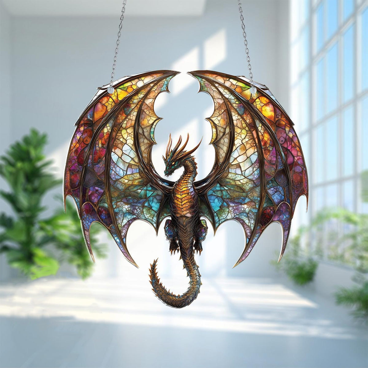 Majestic Dragon Window Hanging Suncatcher Ornament - Nique Gift for Dragon Lovers
