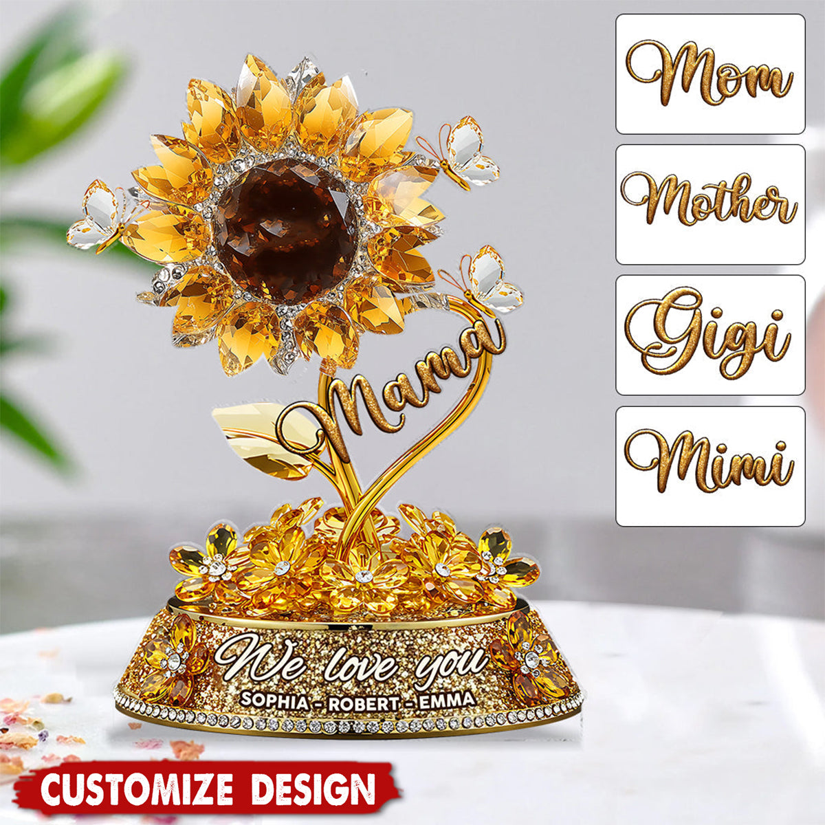 I Love You - Personalized Mother Shaped Acrylic Plaque - Gift For Mom,Grandma