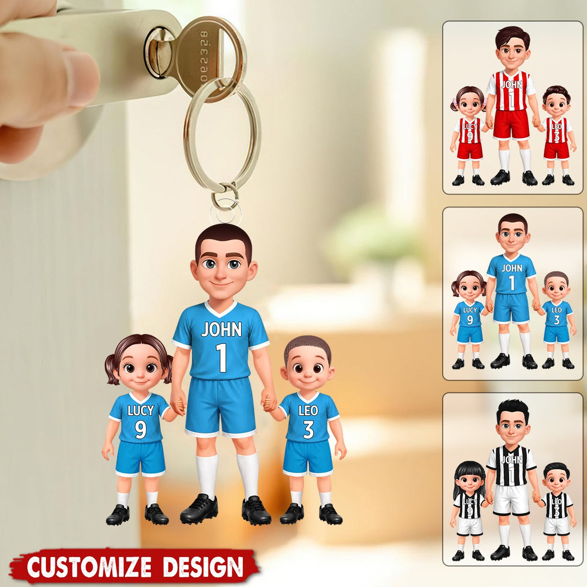 Personalized Soccer Dad Keychain - Gift For Soccer Lovers