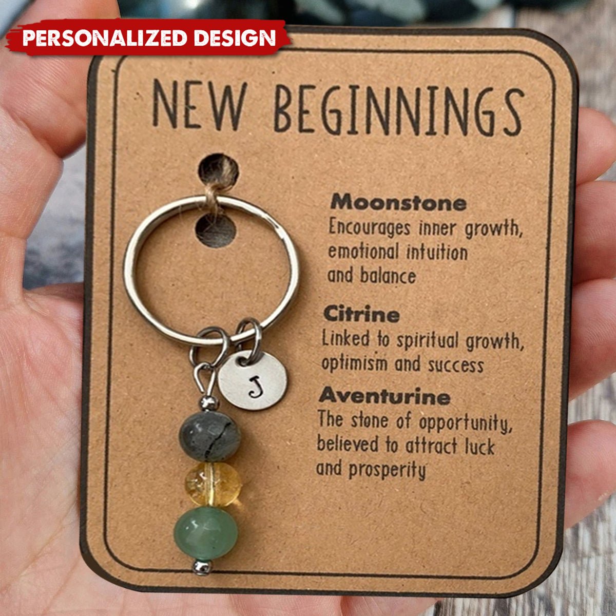 New Beginnings-Personalized Crystal Keychain