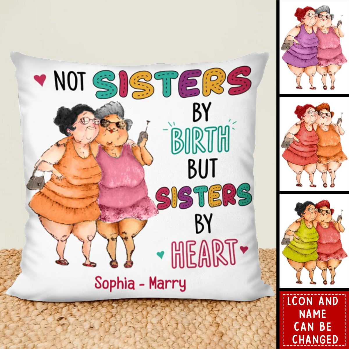 Personalized Old Friends Sisters Pillow - Thoughtful Gift for Besties