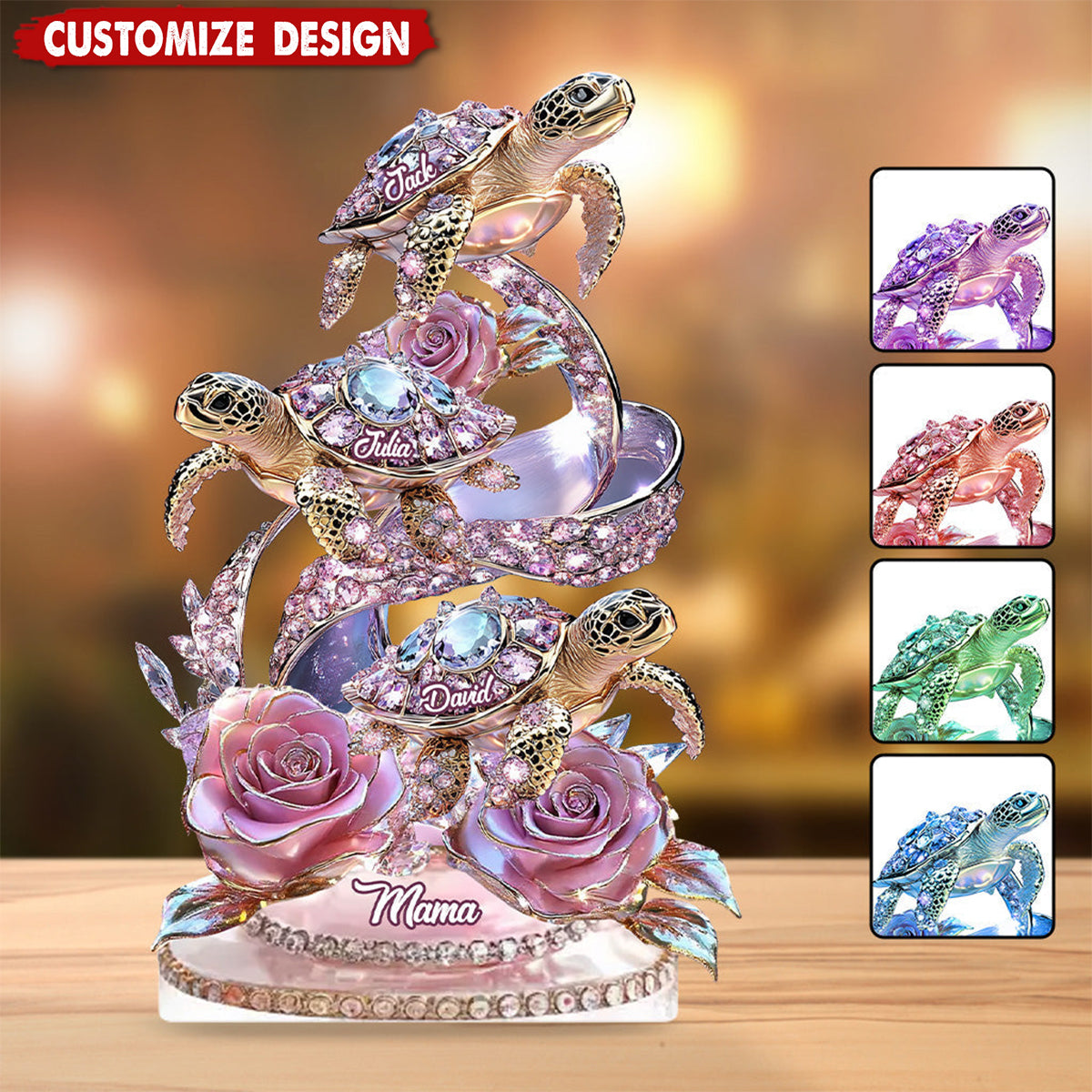 We Love You Gift For Mom, Grandma - Personalized Mother Shaped Acrylic Plaque