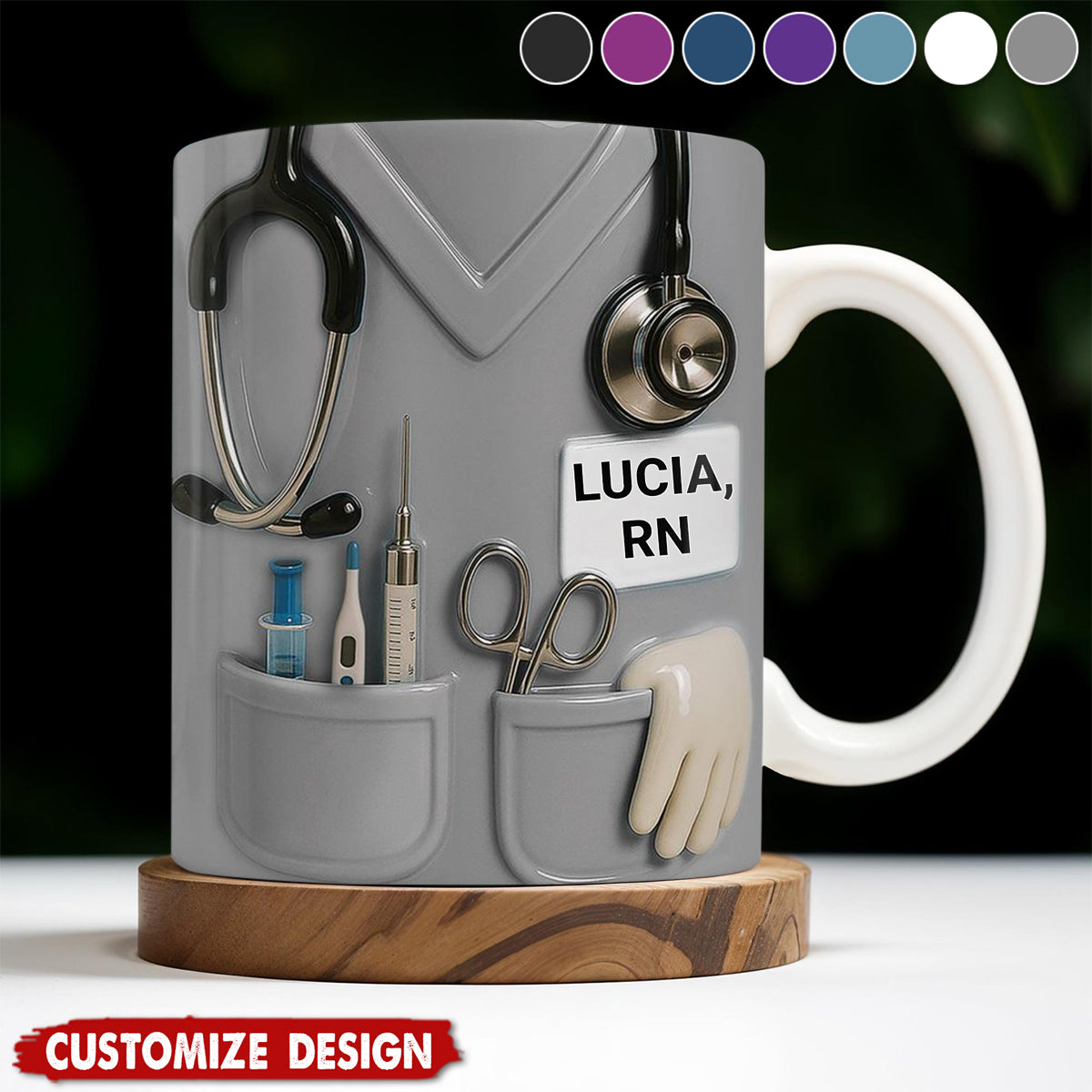 Celebrate Everyday Heroes, Stethoscope And Medical Instruments - Personalized Coffee Mug - Perfect Gift For Nurses