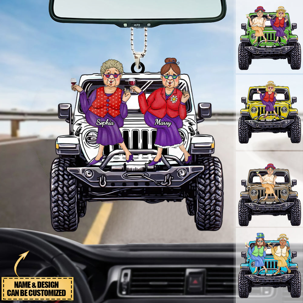 Smile A Lot More With Car Personalized Car Hanging Ornament - Gift For Old Friends