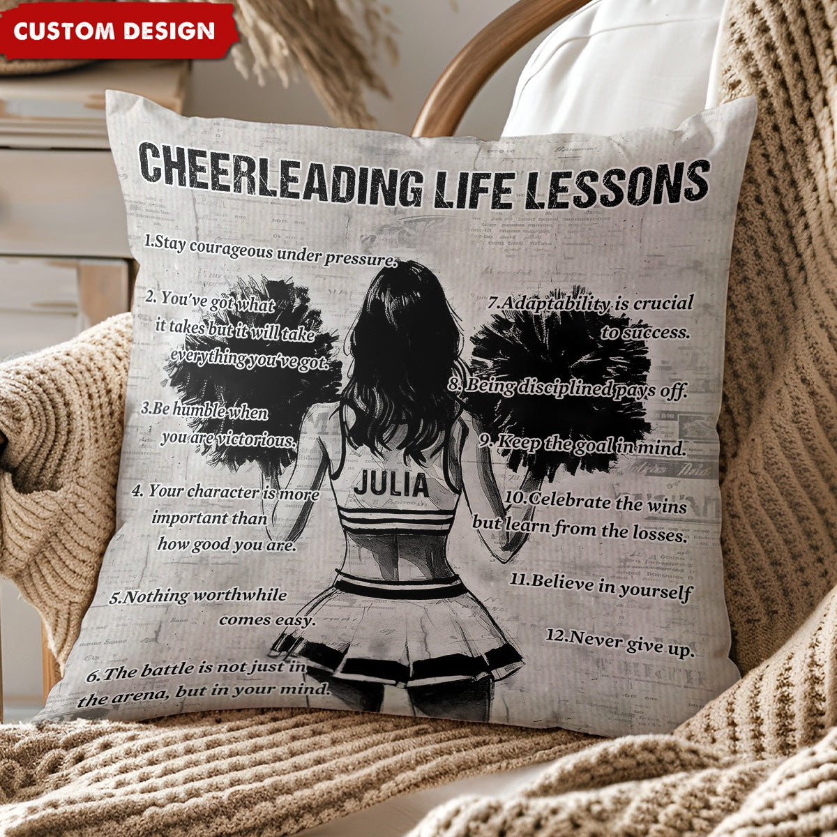Personalized Cheerleading Girl Pillow - Gift For Cheerleading Lovers
