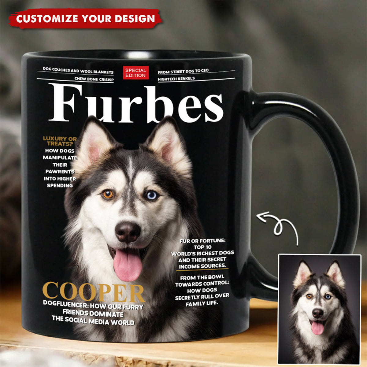 Furbes Custom Photo Dog Mug Gift For Dog Lover