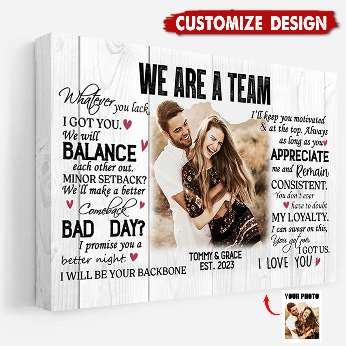 We Are A Team Personalized Couple Poster - Anniversary Gift For  Wife,Husband