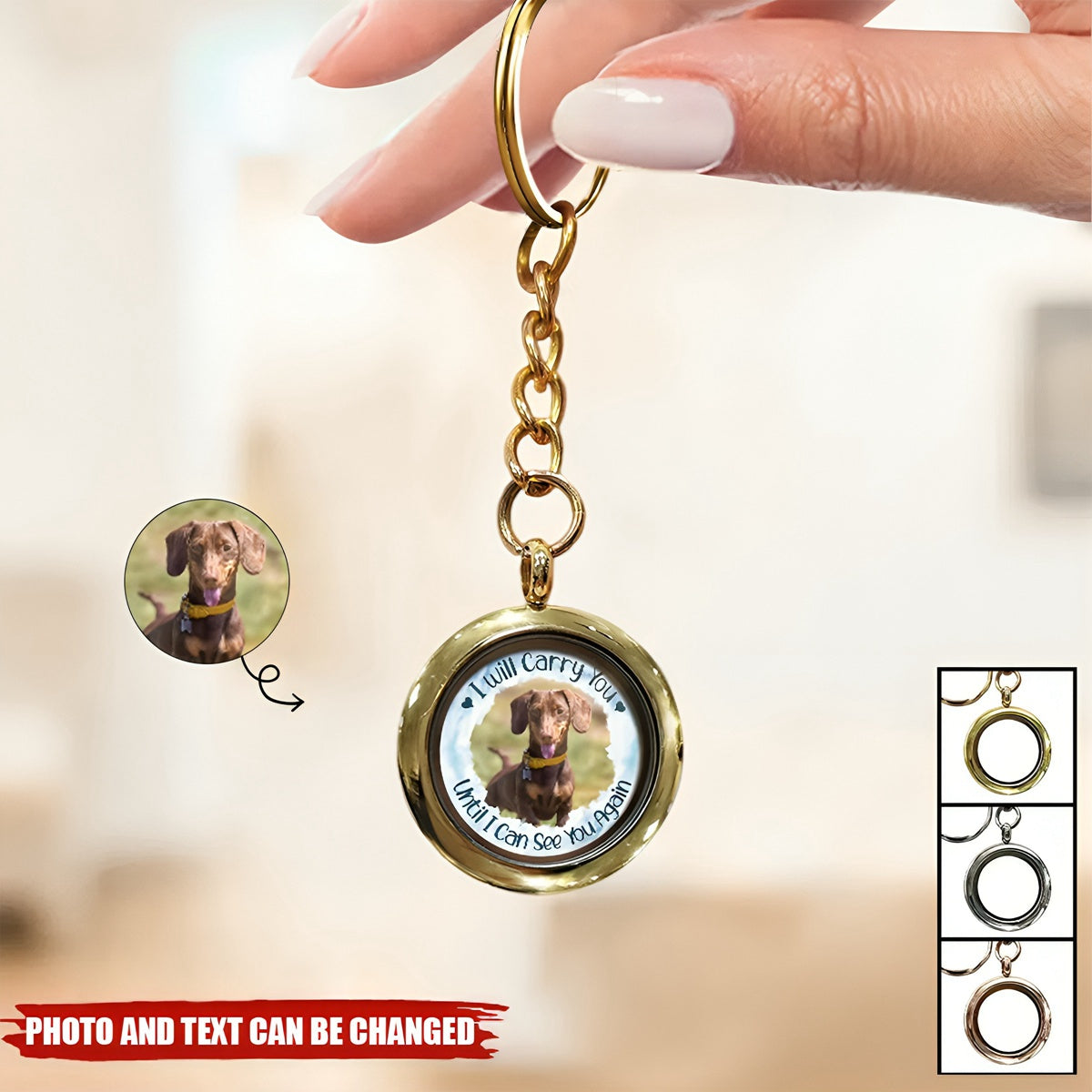Custom Photo Pet Memorial - Personalized Keepsake Keychain