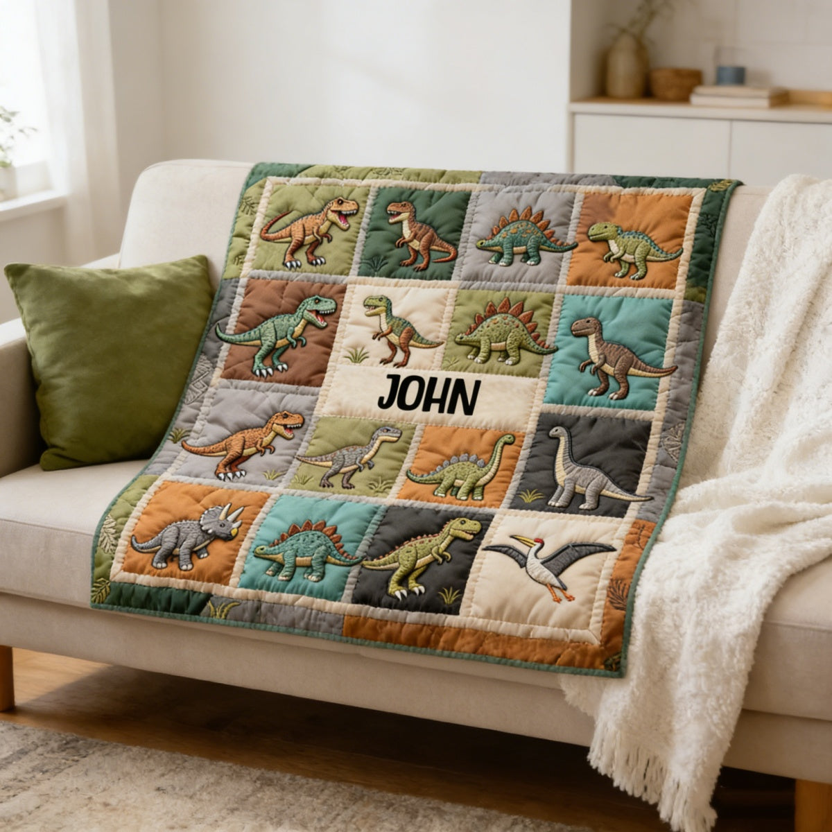Love Dinosaur - Personalized Kid Blanket