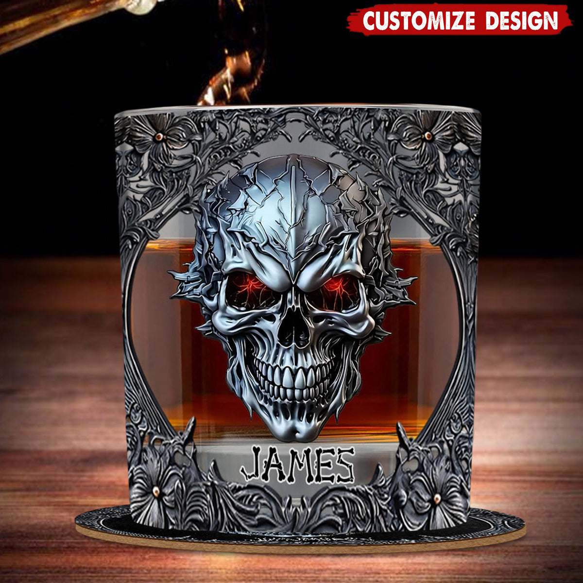 Cool Skull - Personalized Skull Whiskey Glass
