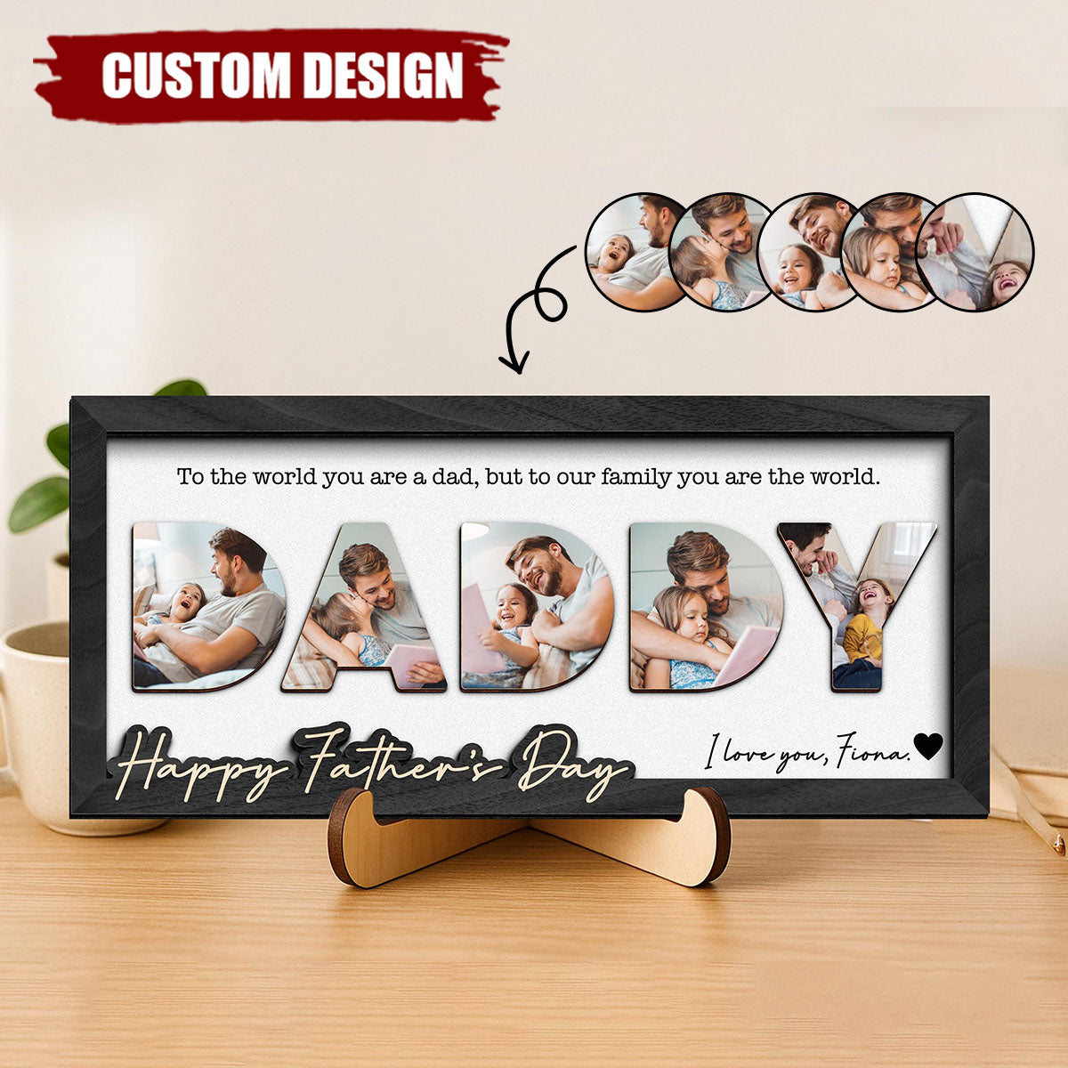 Dad You Are The World Personalized 2-Layered Wooden Plaque - Father's Day Gift For Dad, Grandpa
