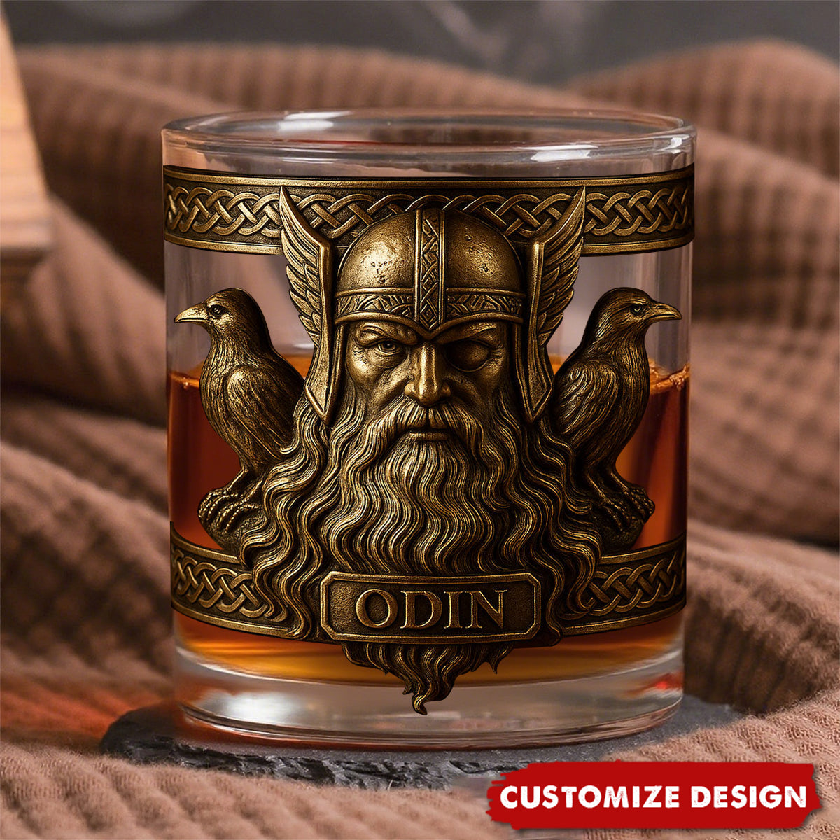 Allfather - Personalized Viking Whiskey Glass