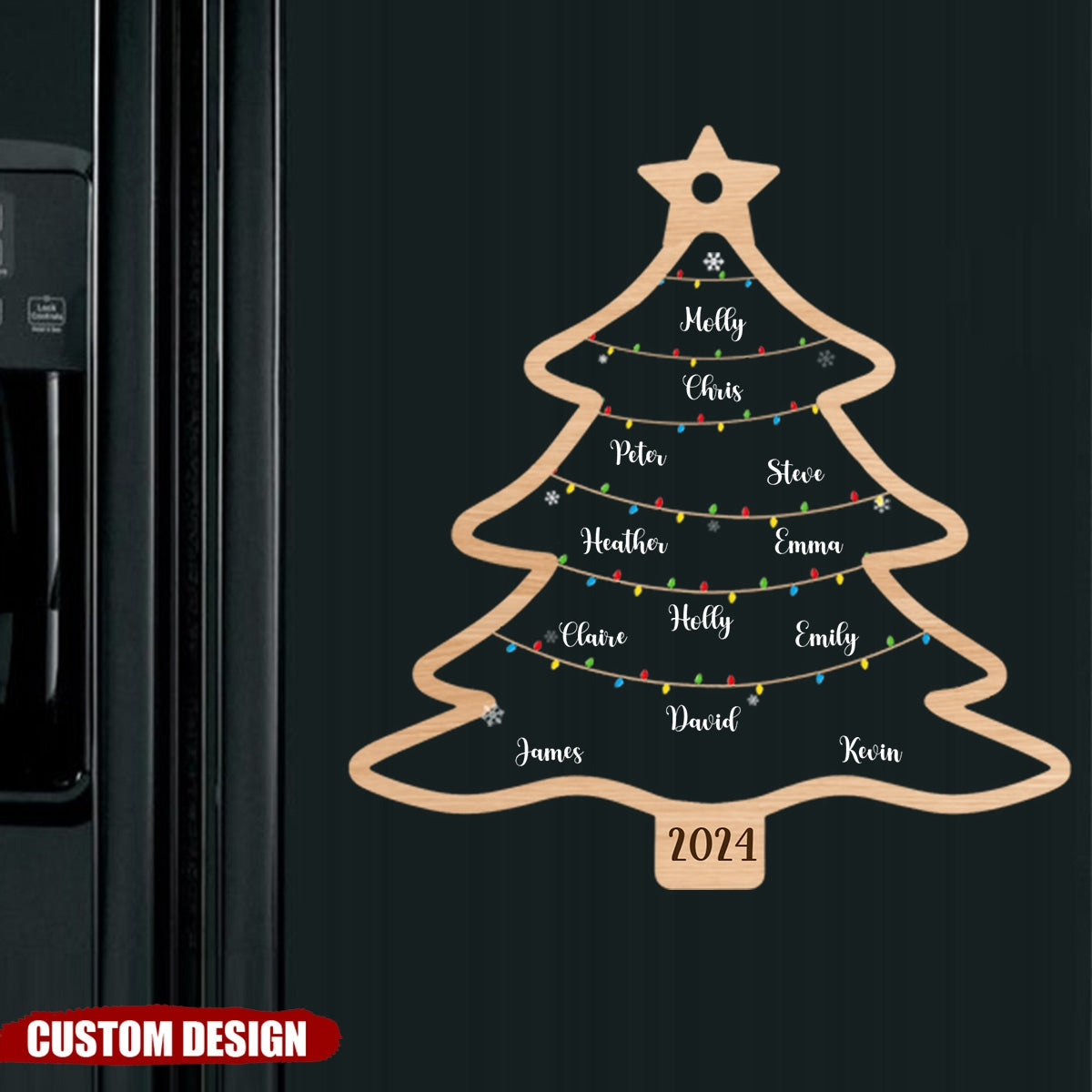 2024 New Release - Wish You A Wonderful Christmas - Personalized Christmas Tree Decal- Gift For Family Members