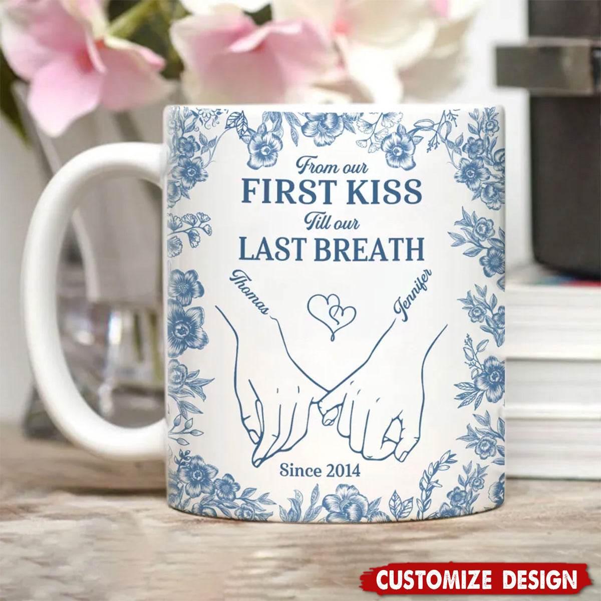 First Kiss - Personalized Custom Coffee Mug - Gift For Couple