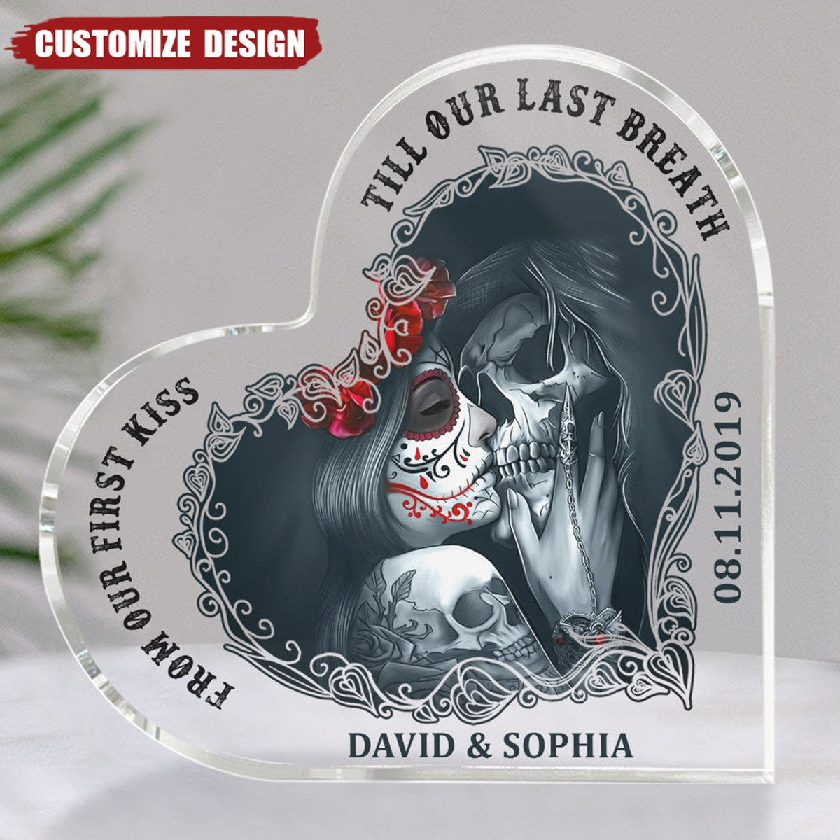 It's You And Me - Personalized Heart Shaped Acrylic Plaque/LED Light