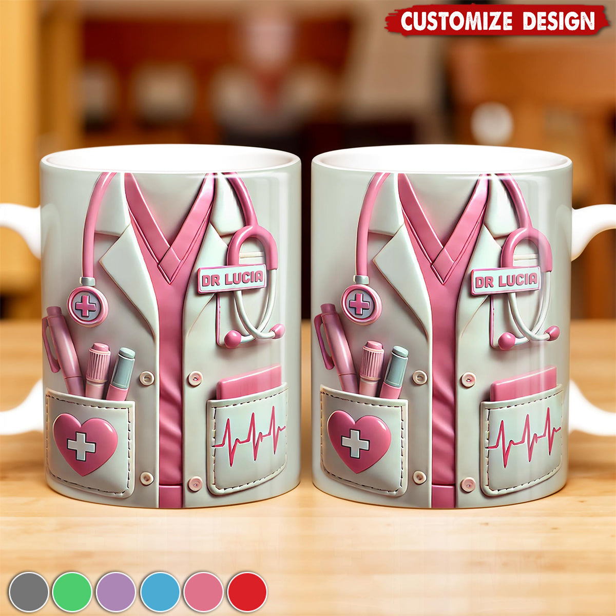 Medical Appreciation Design With Stethoscope - Personalized Coffee Mug - Gift For Medical Professionals