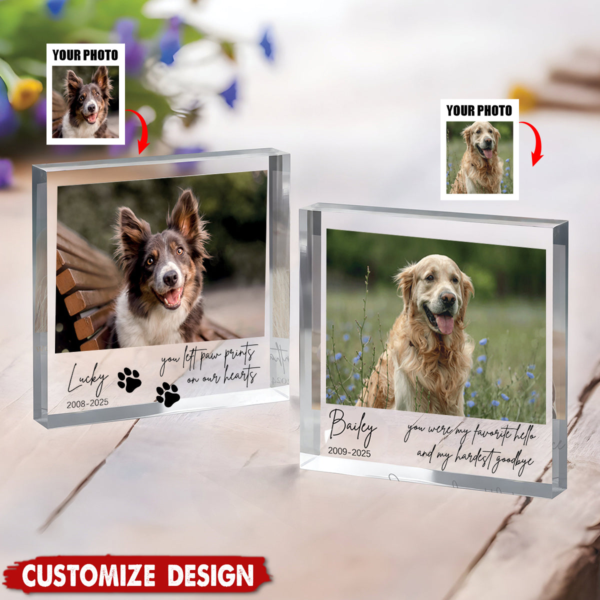 Personalized Pet Memorial Plaque - Pet Loss Keepsake