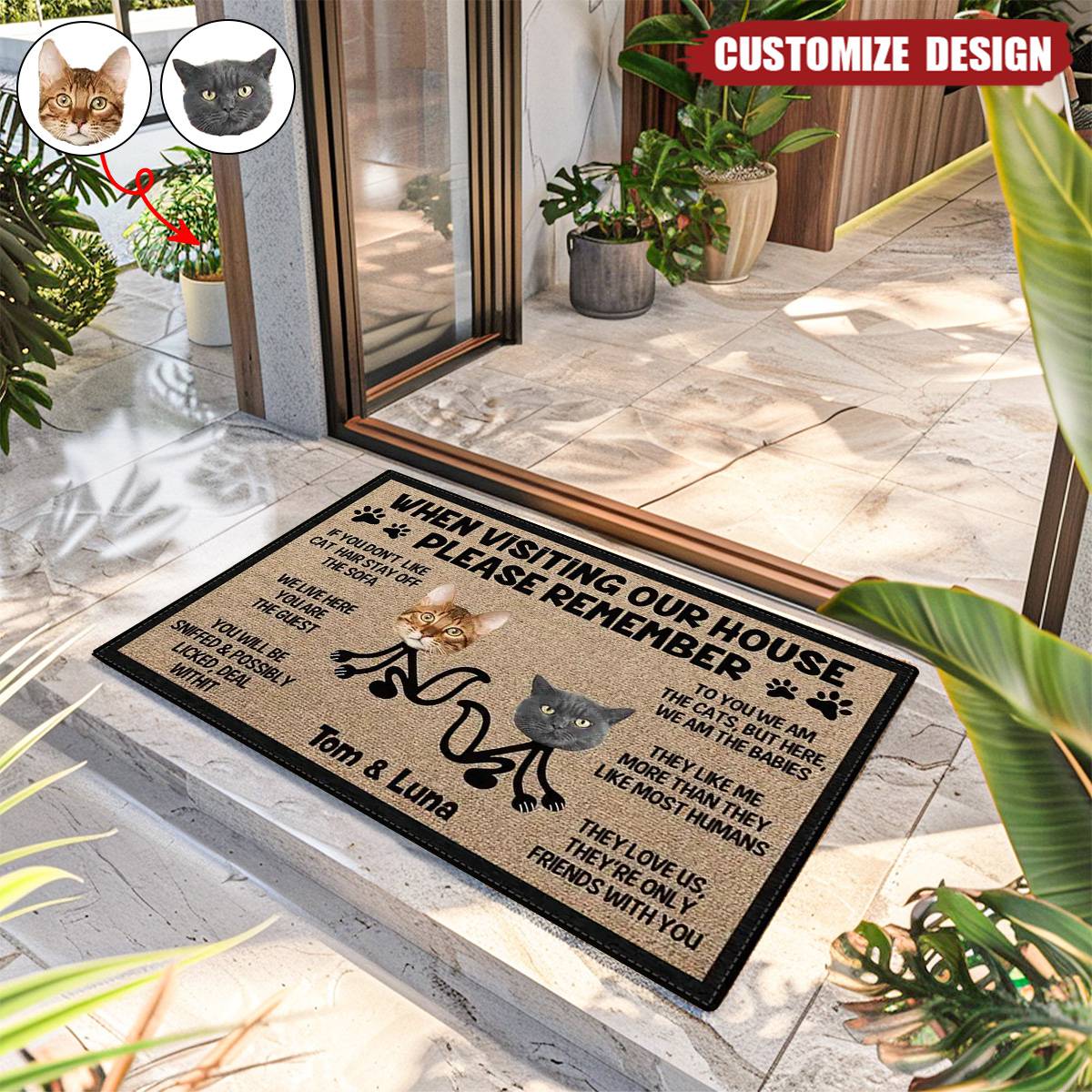 Custom Photo When You Visit My House Pet - Personalized Doormat