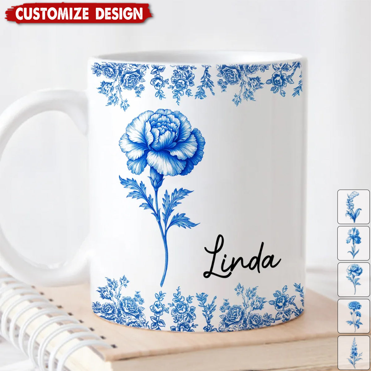 Friends Are Flowers That Never Fade Toile - Personalized Coffee Mug