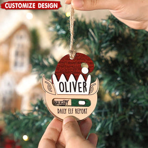 Personalized Daily Elf Report Christmas Ornament - Gift for Kids