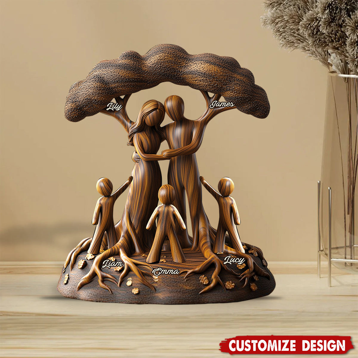 To Us You're The World - Personalized Family Shaped Plaque