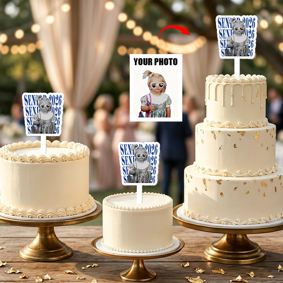 Custom Photo Graduation - Personalized Cupcake Toppers