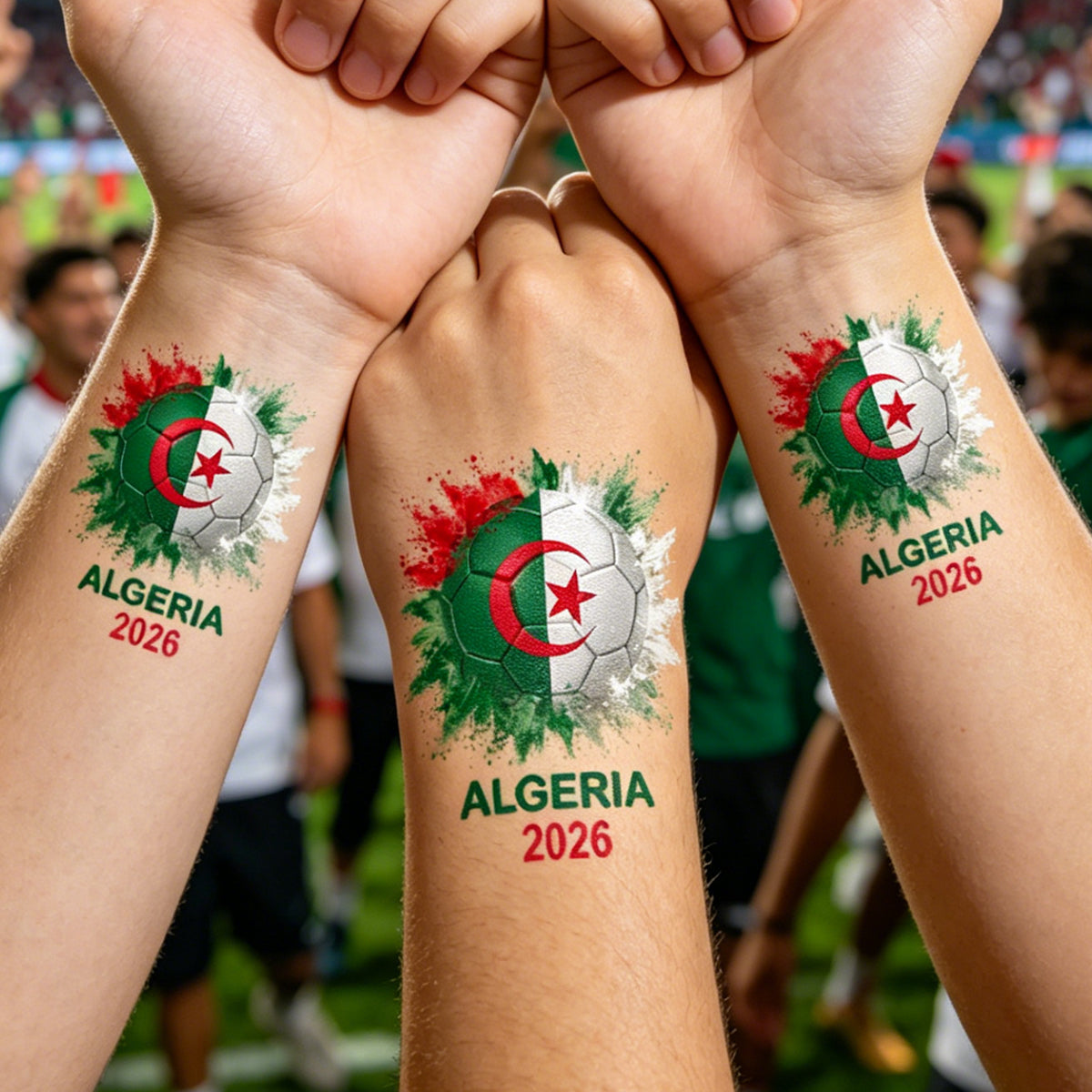 Personalized National Flag Soccer Temporary Tattoos, Custom Soccer Fan Body Stickers