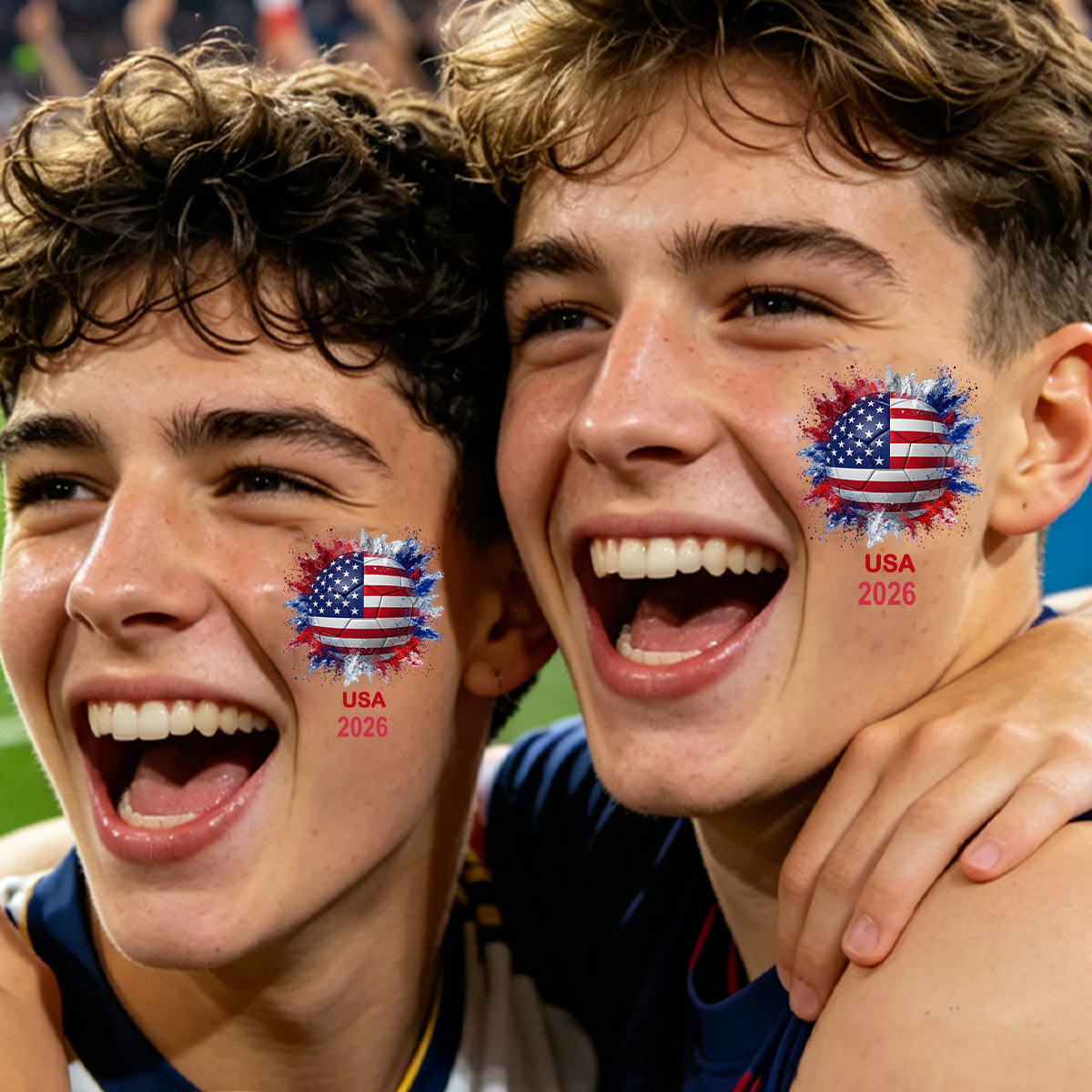 Personalized National Flag Soccer Temporary Tattoos, Custom Soccer Fan Body Stickers