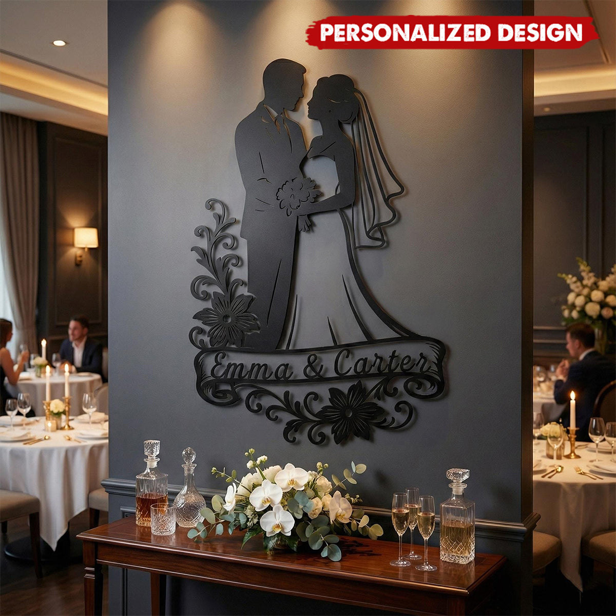 Personalized Wedding Monogram Metal Sign-Home & Wedding Gift
