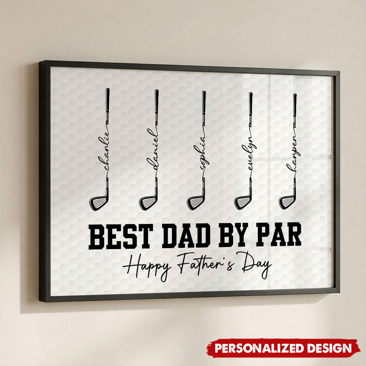 Golf Best Dad Grandpa By Par-Personalized Poster - Father's Day Gift For Dad, Grandpa