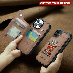 Personalized Retired Firefighter Wallet Phone Case