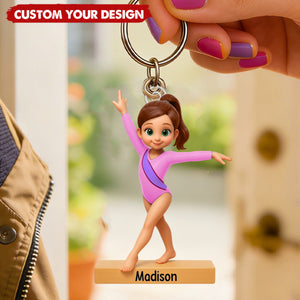 Gymnastic Girl - Personalized Acrylic Keychain - Gift For Daughter Granddaughter