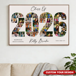 Personalized 2026 Graduation Photo Collage Poster, Class of 2026, Graduation Gift for Seniors