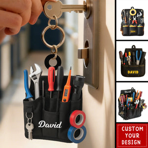 Personalized Electrician Tool Bag Keychain - Gift For Electrician, Electrician Lover Gift