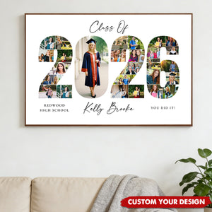 Personalized 2026 Graduation Photo Collage Poster, Class of 2026, Graduation Gift for Seniors