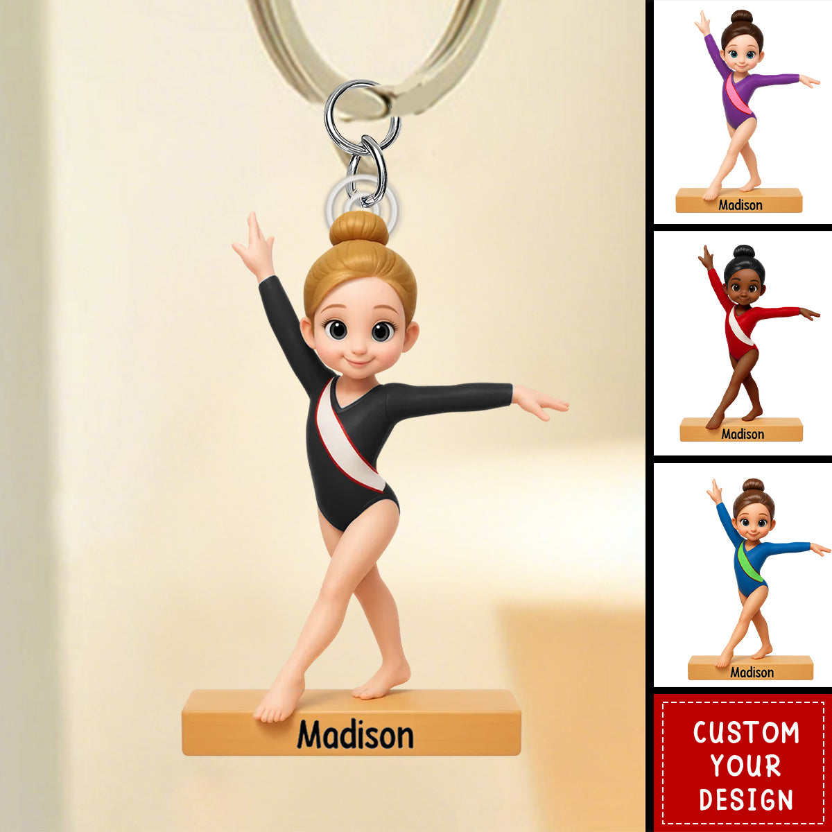Gymnastic Girl - Personalized Acrylic Keychain - Gift For Daughter Granddaughter