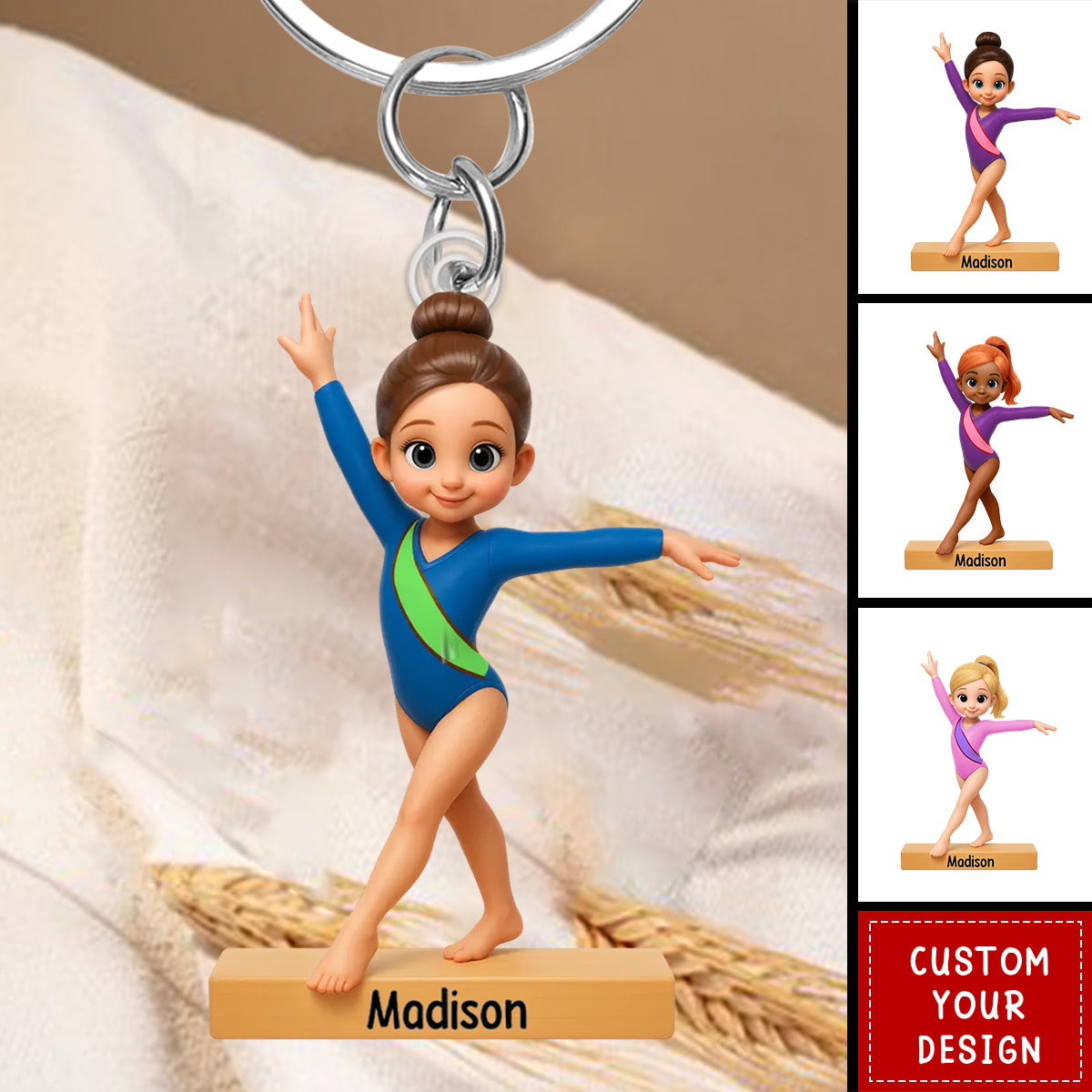 Gymnastic Girl - Personalized Acrylic Keychain - Gift For Daughter Granddaughter