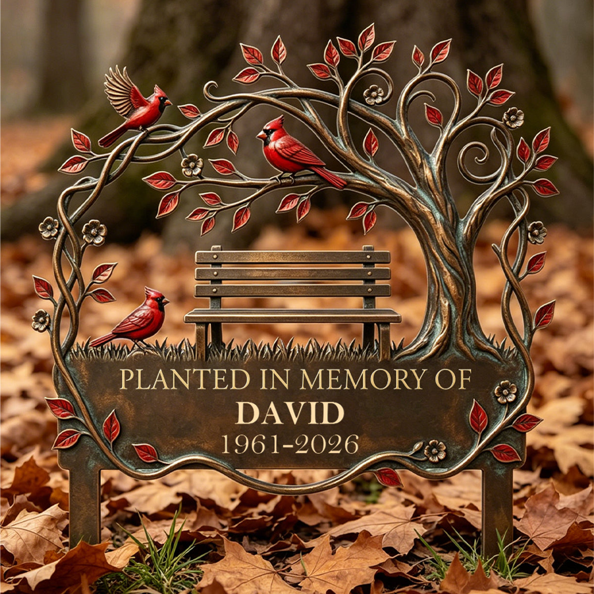 Memorial Stake Cardinal Remembrance Gift - Personalized Garden Stake